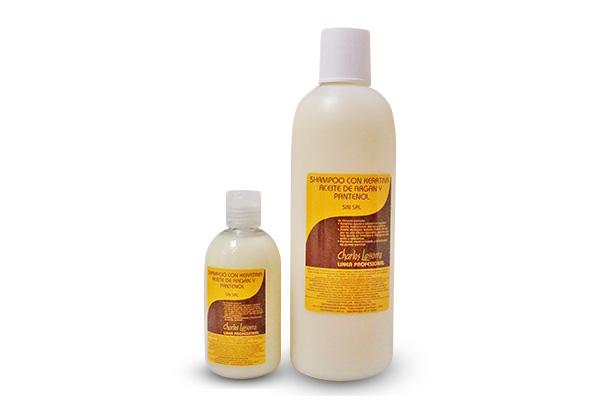 Shampoo con keratina, aceite de argán y pantenol SIN SAL